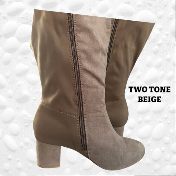 👢PENN Extra Wide Width, Tall Faux Suede Boot with Stretch Calf - NWT Size 7WW👢 - Picture 5 of 12